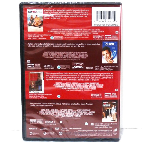 The Laugh Out Loud 4-Movie DVD ADAM SANDLER Collection 50 FIRST DATES ~ NEW! - Picture 2 of 4